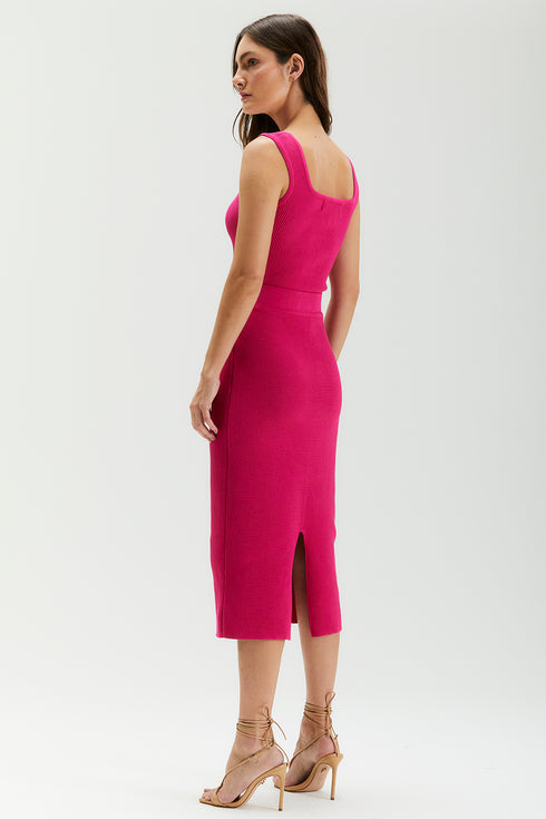 SAIA MIDI TRICÔ PINK