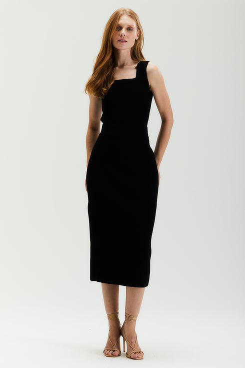 SAIA MIDI TRICÔ PRETO