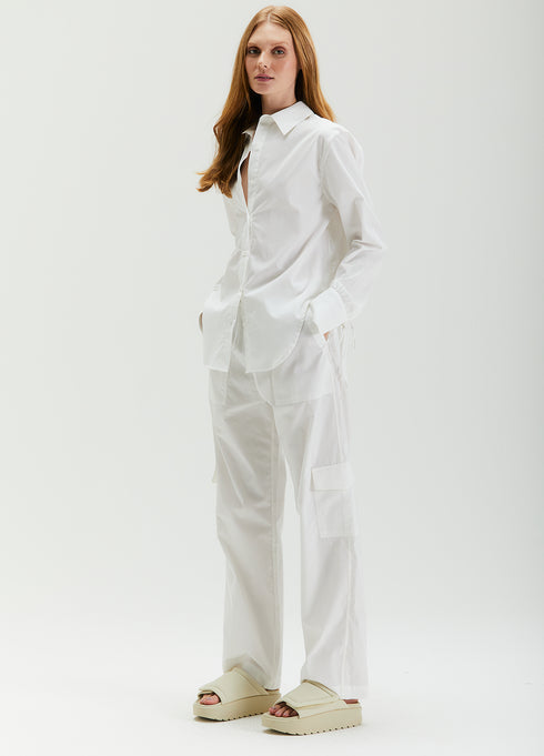 CAMISA AMARRAÇÃO MANGA LONGA BRANCA