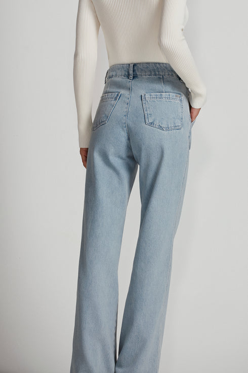 CALÇA JEANS RETA CLARA