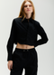 CAMISA CROPPED MANGA LONGA PRETA