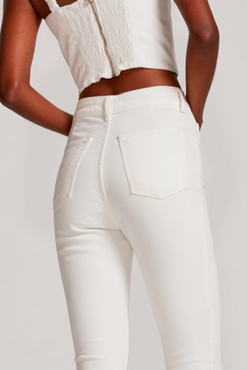 CALÇA SKINNY SARJA OFF WHITE