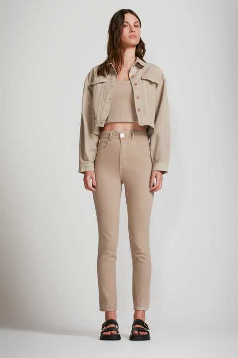 CALÇA SKINNY SARJA BEGE