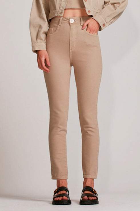 CALÇA SKINNY SARJA BEGE