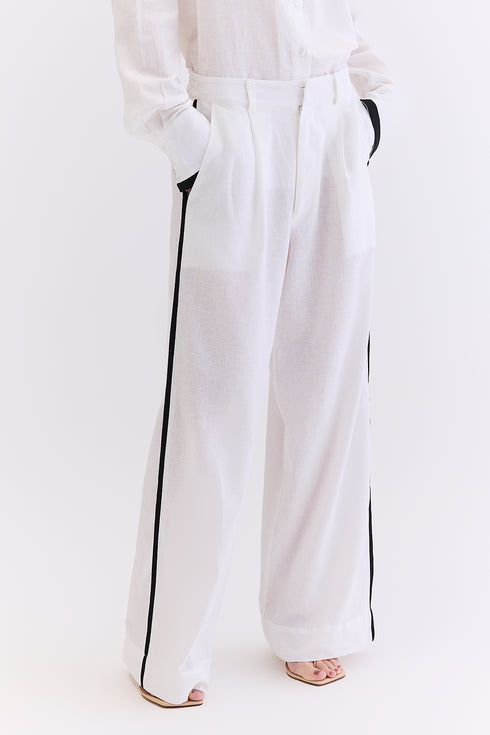 CALÇA RECORTE LINHO BRANCO