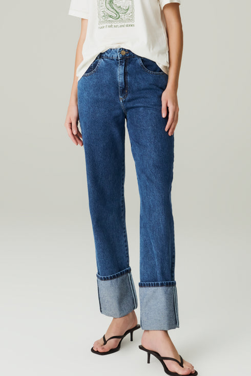 CALÇA JEANS RETA MÉDIA