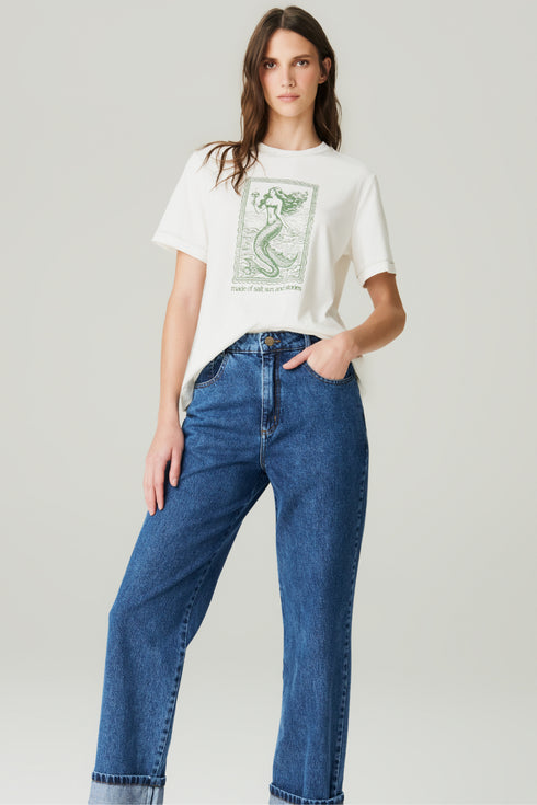 CALÇA JEANS RETA MÉDIA