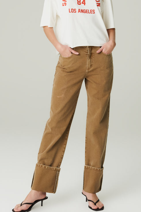 CALÇA JEANS RETA MARROM