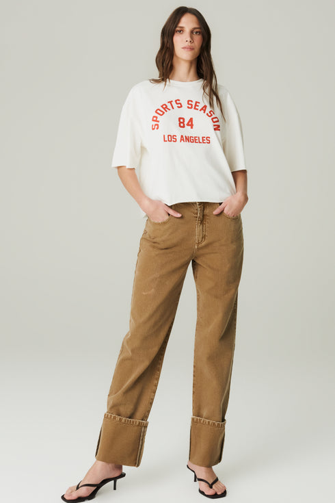 CALÇA JEANS RETA MARROM