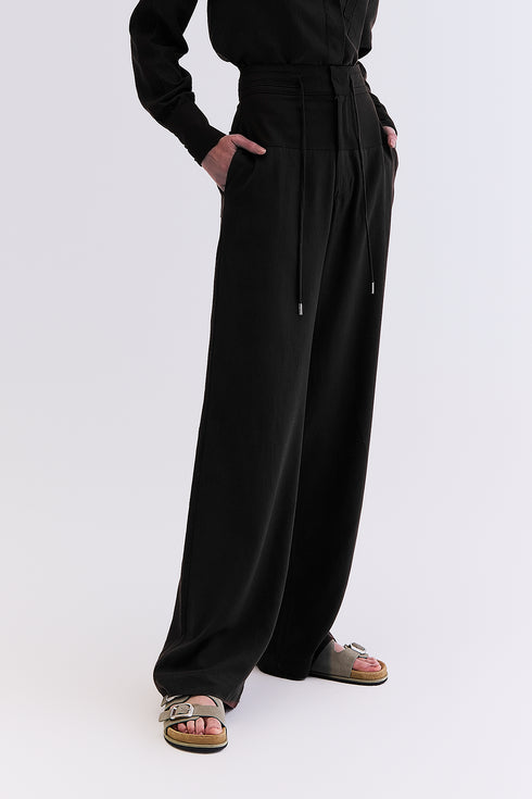 CALÇA LINHO COM SARJA PRETO