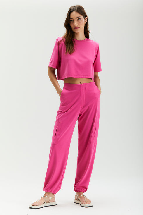 CALÇA ALFAIATARIA CARGO PINK