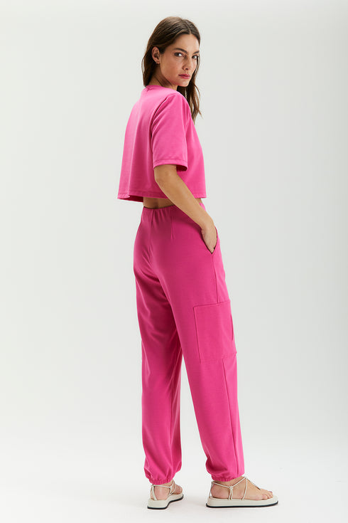 CALÇA ALFAIATARIA CARGO PINK