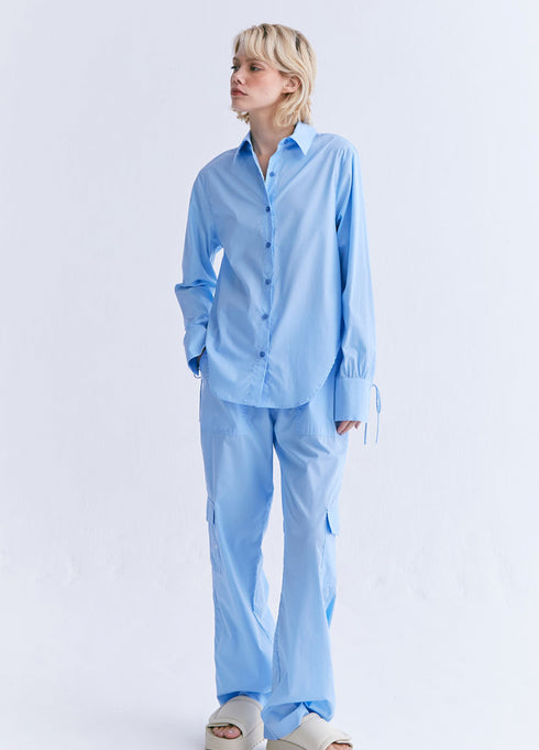 CAMISA AMARRAÇÃO MANGA LONGA AZUL