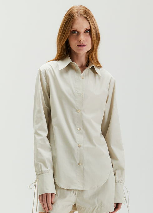 CAMISA AMARRAÇÃO MANGA LONGA BEGE