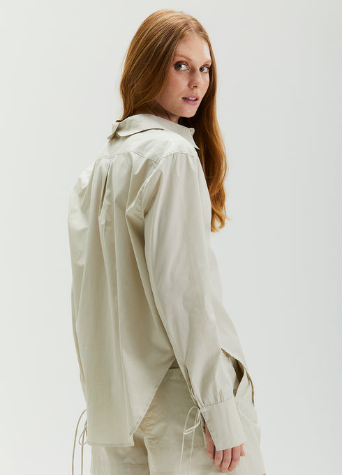 CAMISA AMARRAÇÃO MANGA LONGA BEGE