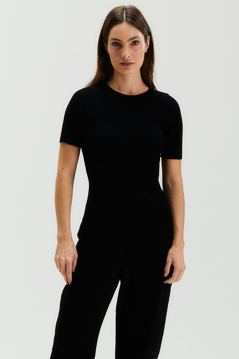 T-SHIRT TRICÔ PRETO