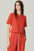 BLUSA MALHA FAIXA VERMELHO/ OFF WHITE
