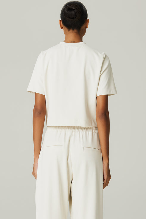 BLUSA MALHA FAIXA NATURAL/ OFF WHITE