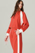 JAQUETA MALHA FAIXA VERMELHO/ OFF WHITE