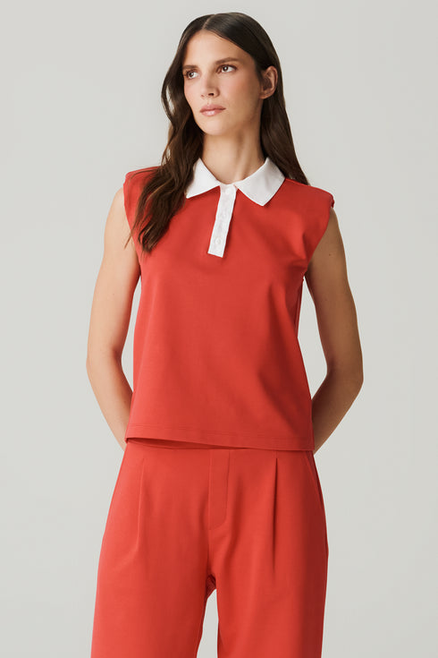 REGATA POLO BICOLOR VERMELHO/ OFF WHITE