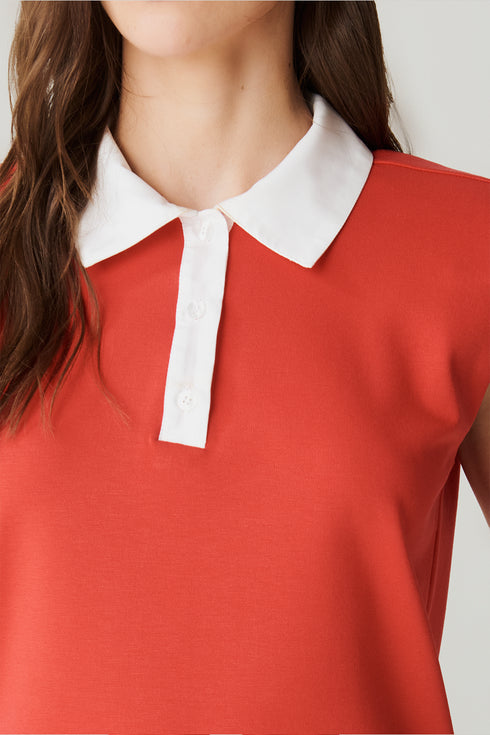 REGATA POLO BICOLOR VERMELHO/ OFF WHITE