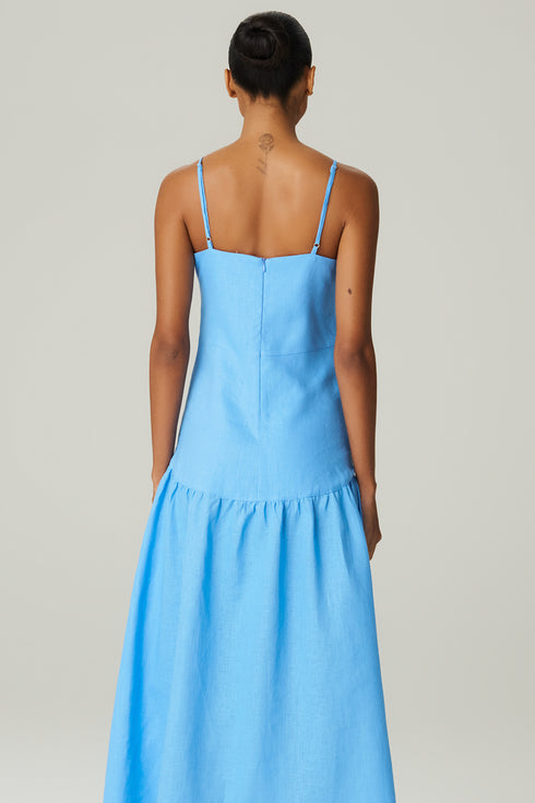 VESTIDO LINHO EVASÊ AZUL