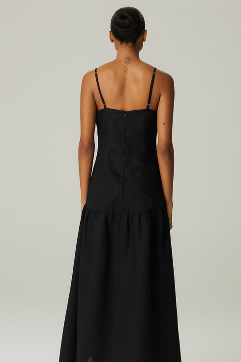 VESTIDO LINHO EVASÊ PRETO