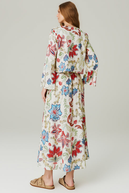 SAIA MID LINHO ESTAMPADA FLORAL