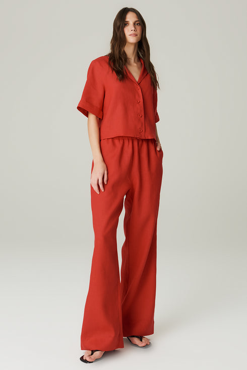 CALCA LINHO PANTA VERMELHO