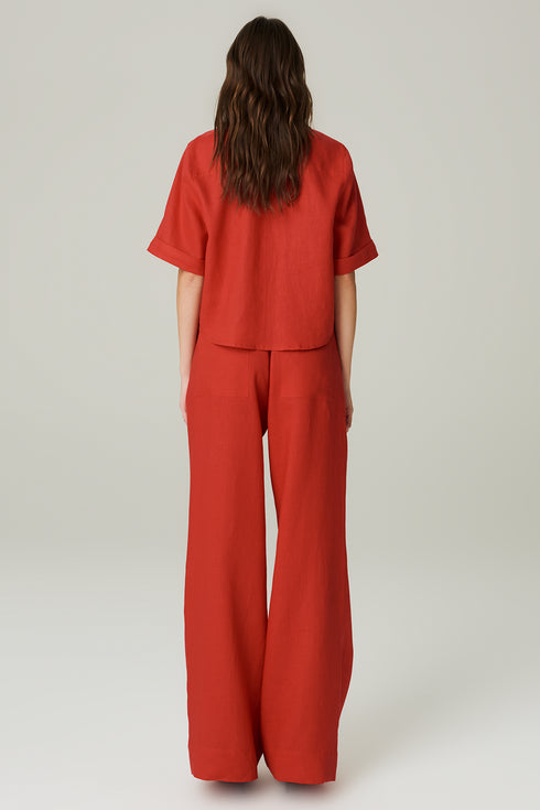 CALCA LINHO PANTA VERMELHO