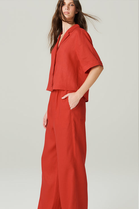 CALCA LINHO PANTA VERMELHO