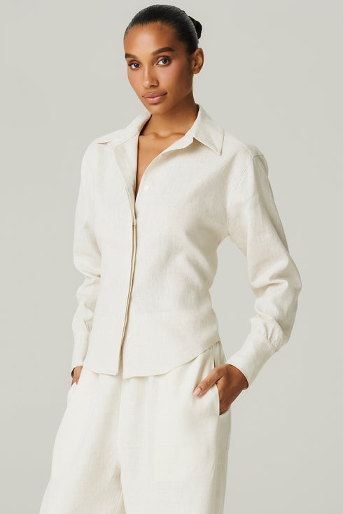 CAMISA LINHO AMARRAÇÃO BEGE