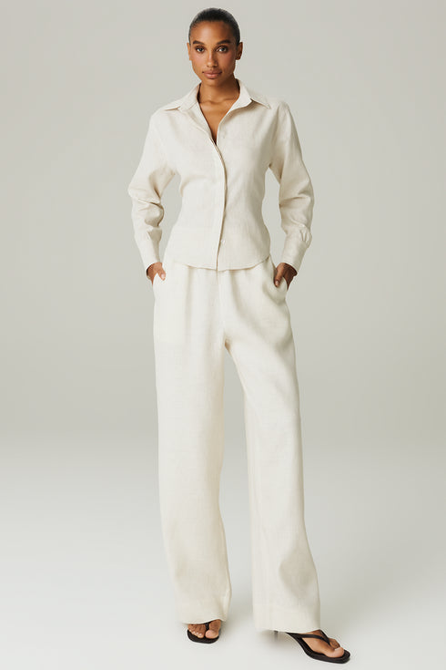 CAMISA LINHO AMARRAÇÃO BEGE