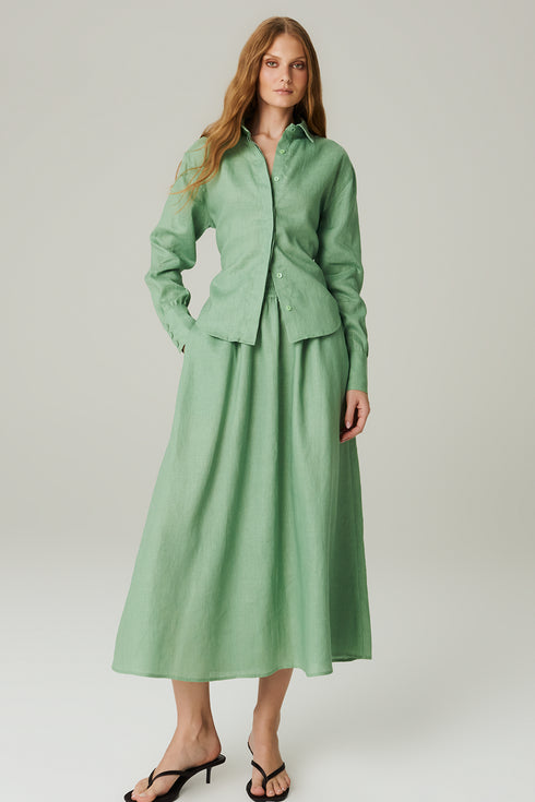 CAMISA LINHO AMARRAÇÃO VERDE