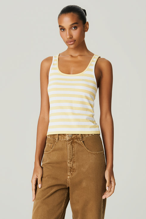 REGATA MALHA LISTRADA BRANCO NAÚTICO