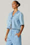 CAMISA JEANS MANGA CURTA CLARO