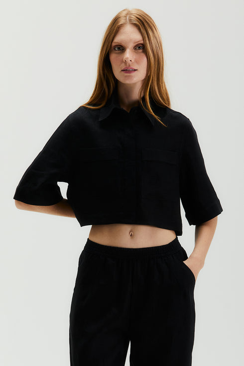 CAMISA MANGA CURTA PRETO