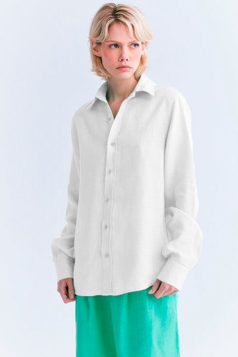 CAMISA OVERSIZED MANGA LONGA OFF WHITE