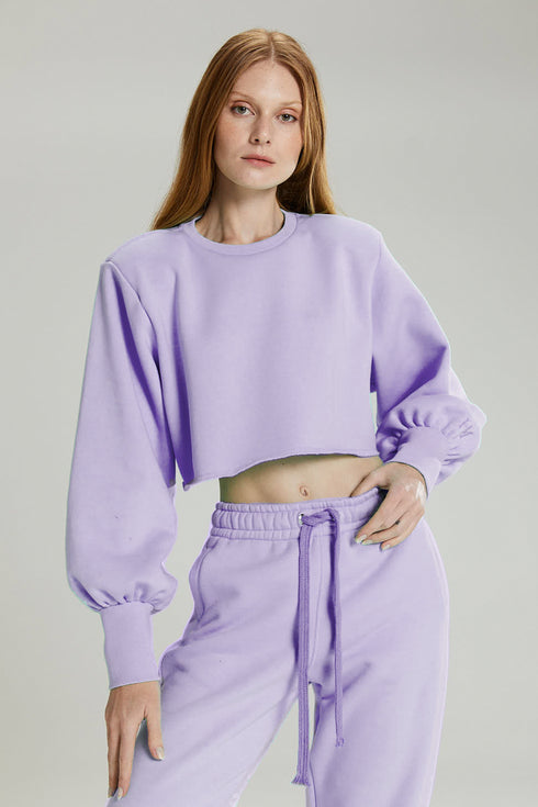 MOLETOM CROPPED LAVANDA