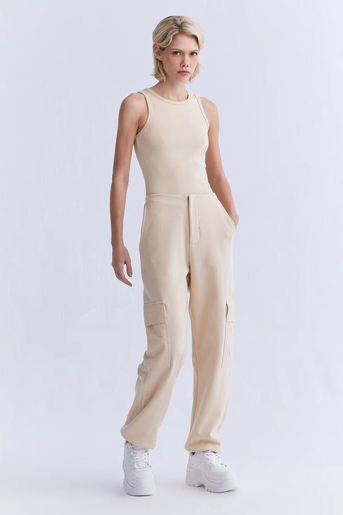 CALÇA ALFAIATARIA CARGO MANTEIGA