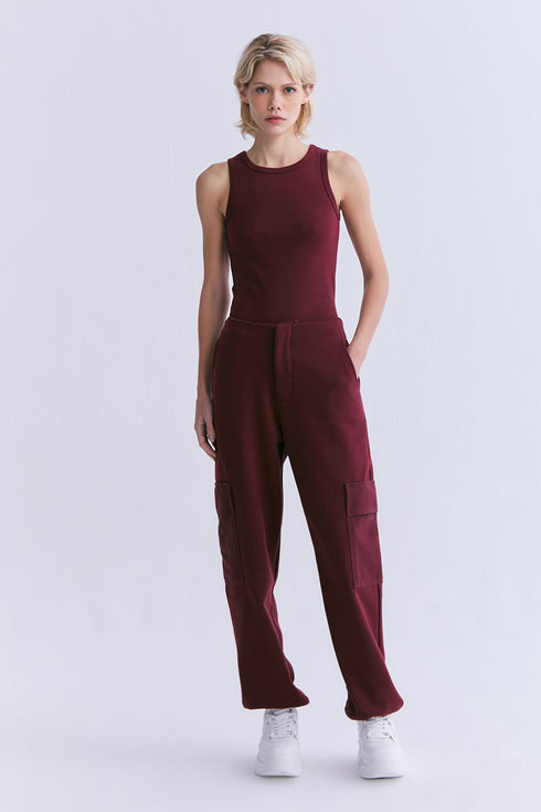 CALÇA ALFAIATARIA CARGO VINHO