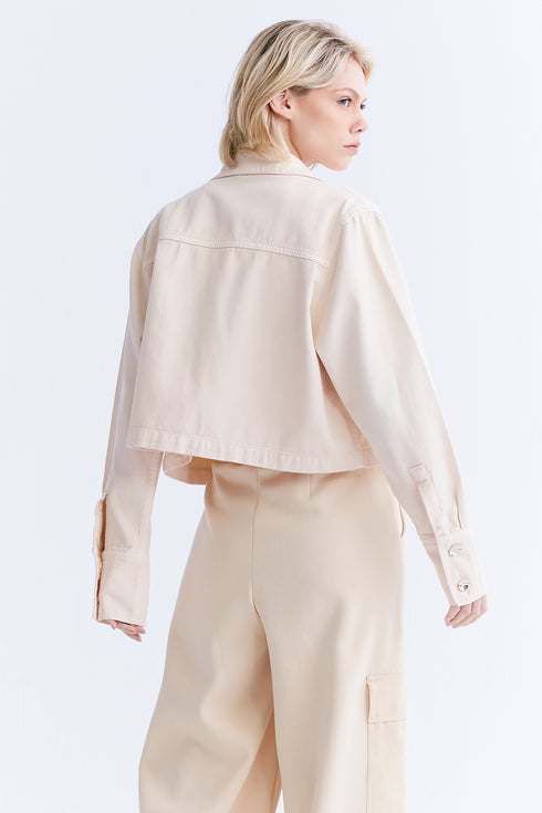 CAMISA CROPPED MANTEIGA