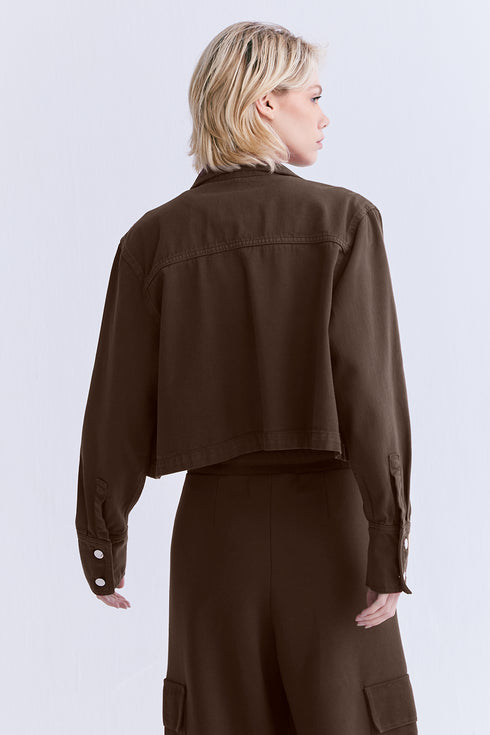 CAMISA CROPPED MARROM