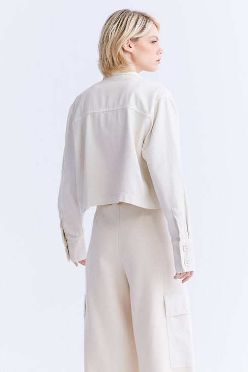 CAMISA CROPPED OFF-WHITE