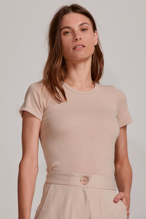 BLUSA MANGA CURTA BEGE