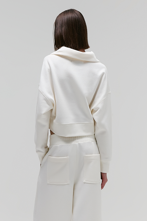 BLUSA GOLA ALTA ZÍPER OFF WHITE
