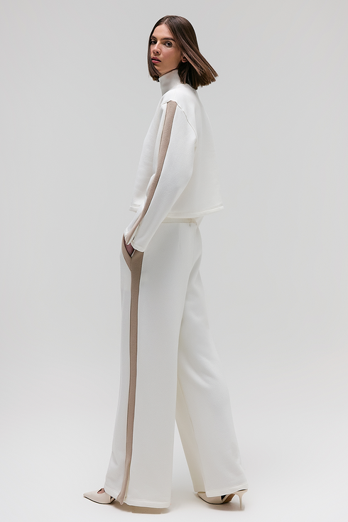 CALÇA BICOLOR OFF WHITE