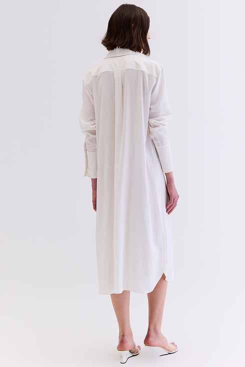 CHEMISIER LINHO COM SARJA BRANCO