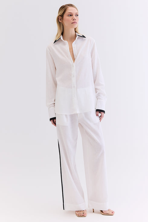 CALÇA RECORTE LINHO BRANCO