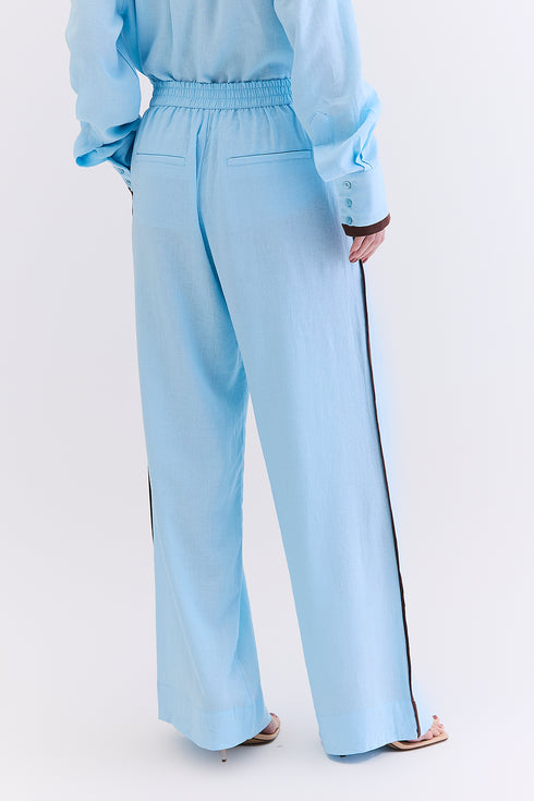 CALÇA RECORTE LINHO AZUL